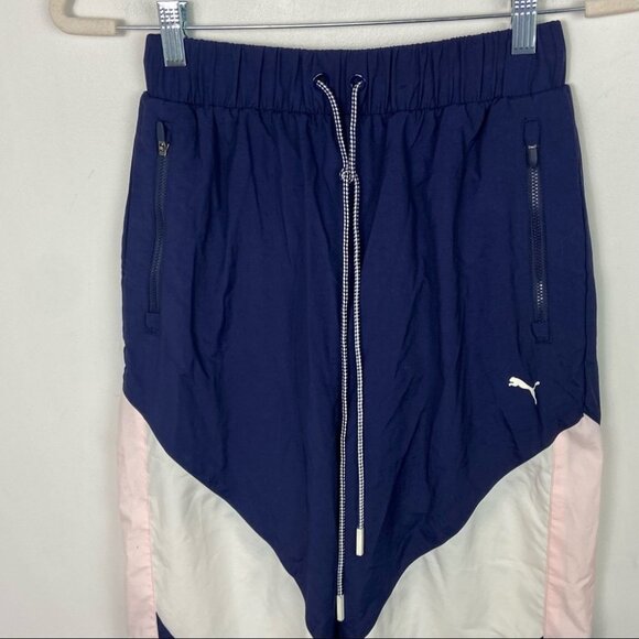 Selena Gomez Puma Bold Rugby Track Pants Oversized Blue White Size XS Stretch - Picture 8 of 16